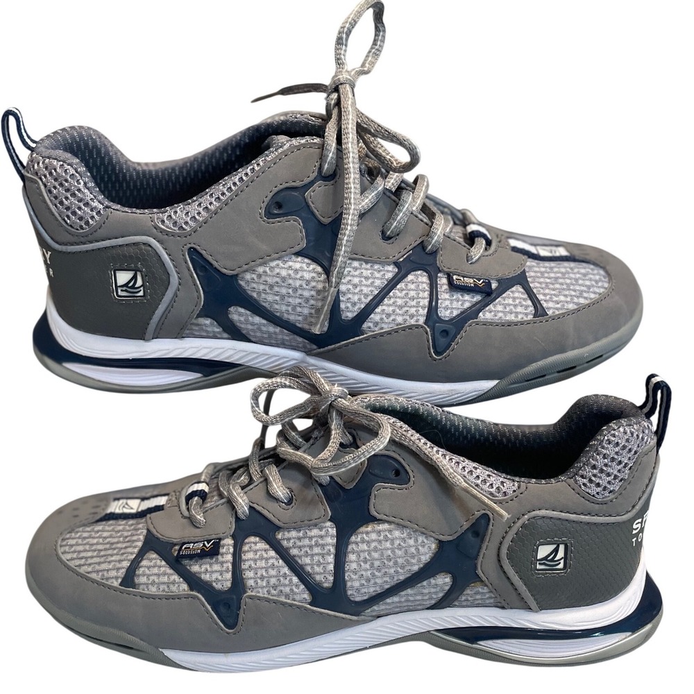 Sperry TopSider ASV Grey/Blue Athletic Boat Shoes Women's 8.5